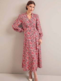 Pink snakeskin print Odette maxi dress Dress Cefinn    - Collagerie