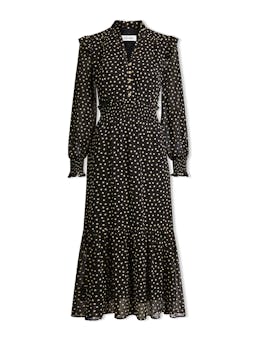 Black cream polka dot Saskia maxi shirt dress Dress Cefinn    - Collagerie