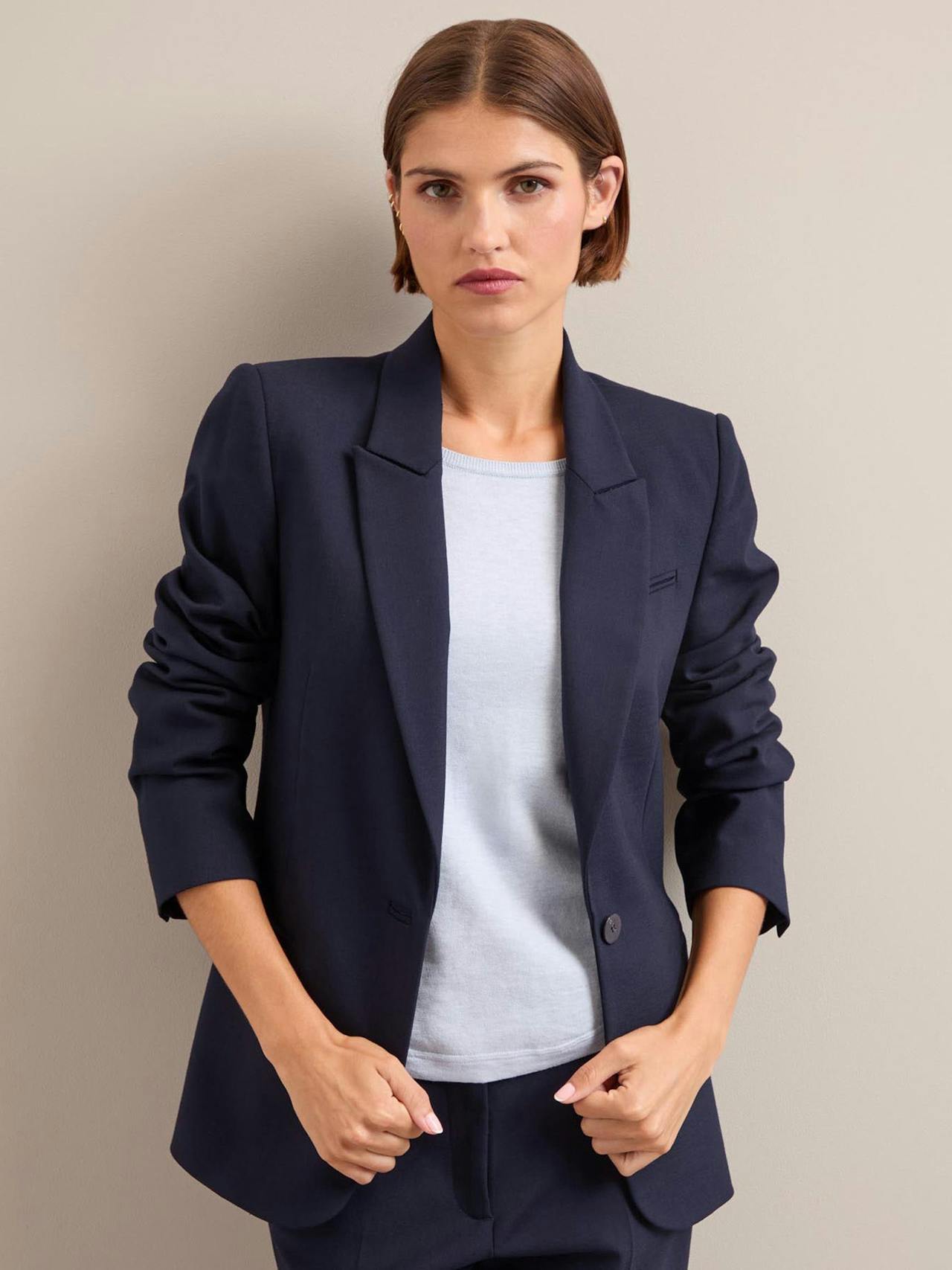 Navy Jamie new wool blazer Jacket Cefinn    - Collagerie