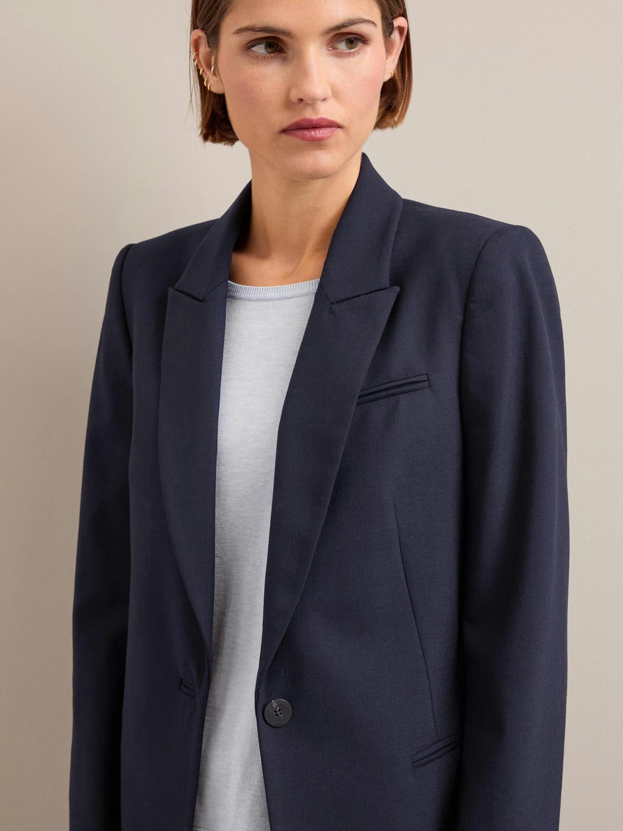 Navy Jamie new wool blazer Jacket Cefinn    - Collagerie