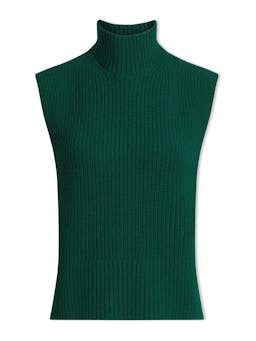 Dark green Janie cashmere blend funnel neck sleeveless jumper Knit Cefinn    - Collagerie