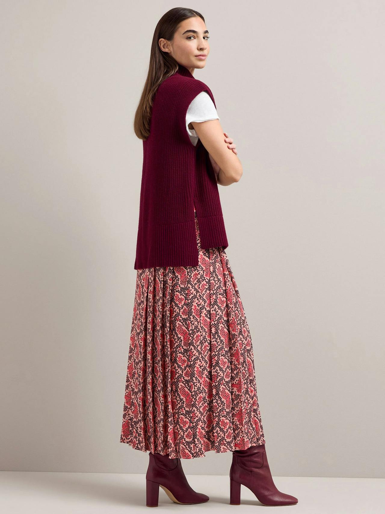 Pink snakeskin print Sienna maxi skirt Skirt Cefinn    - Collagerie