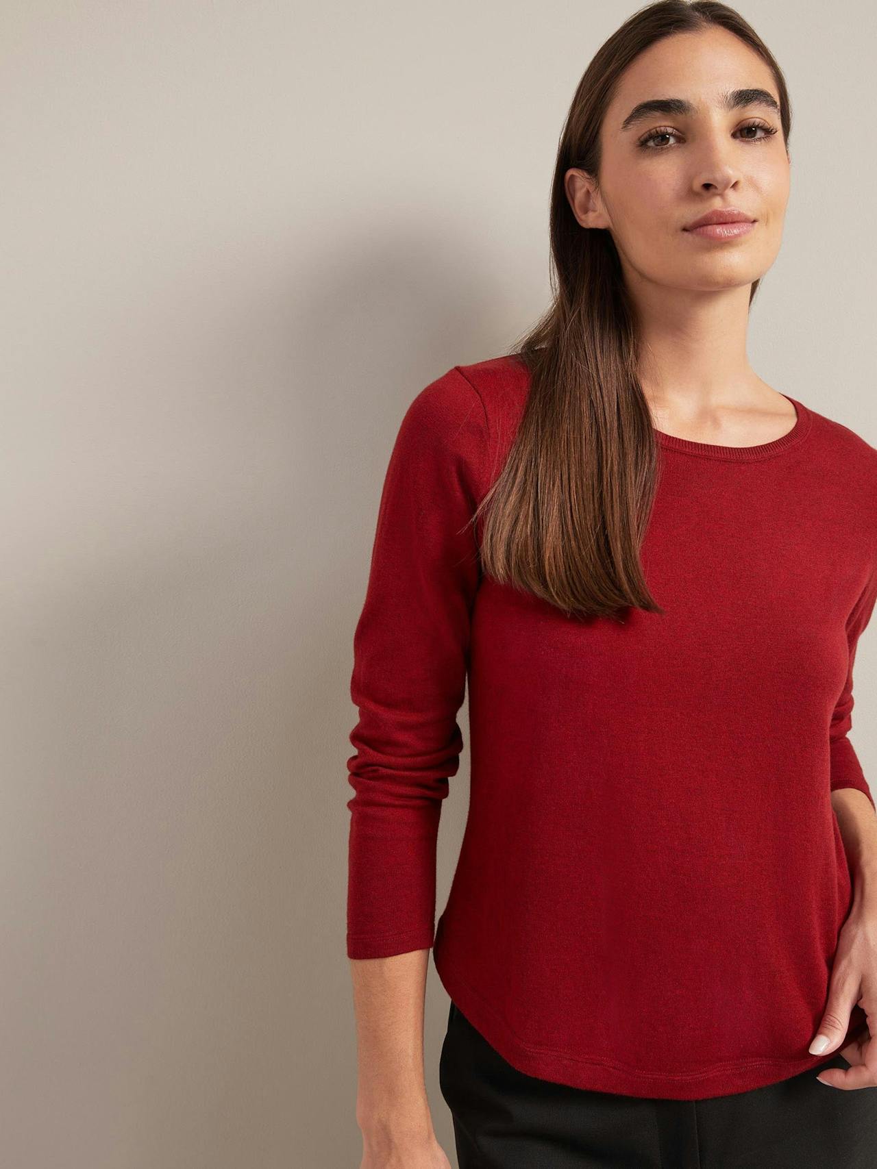 Dark red Maia cotton silk blend t-shirt Knit Cefinn    - Collagerie