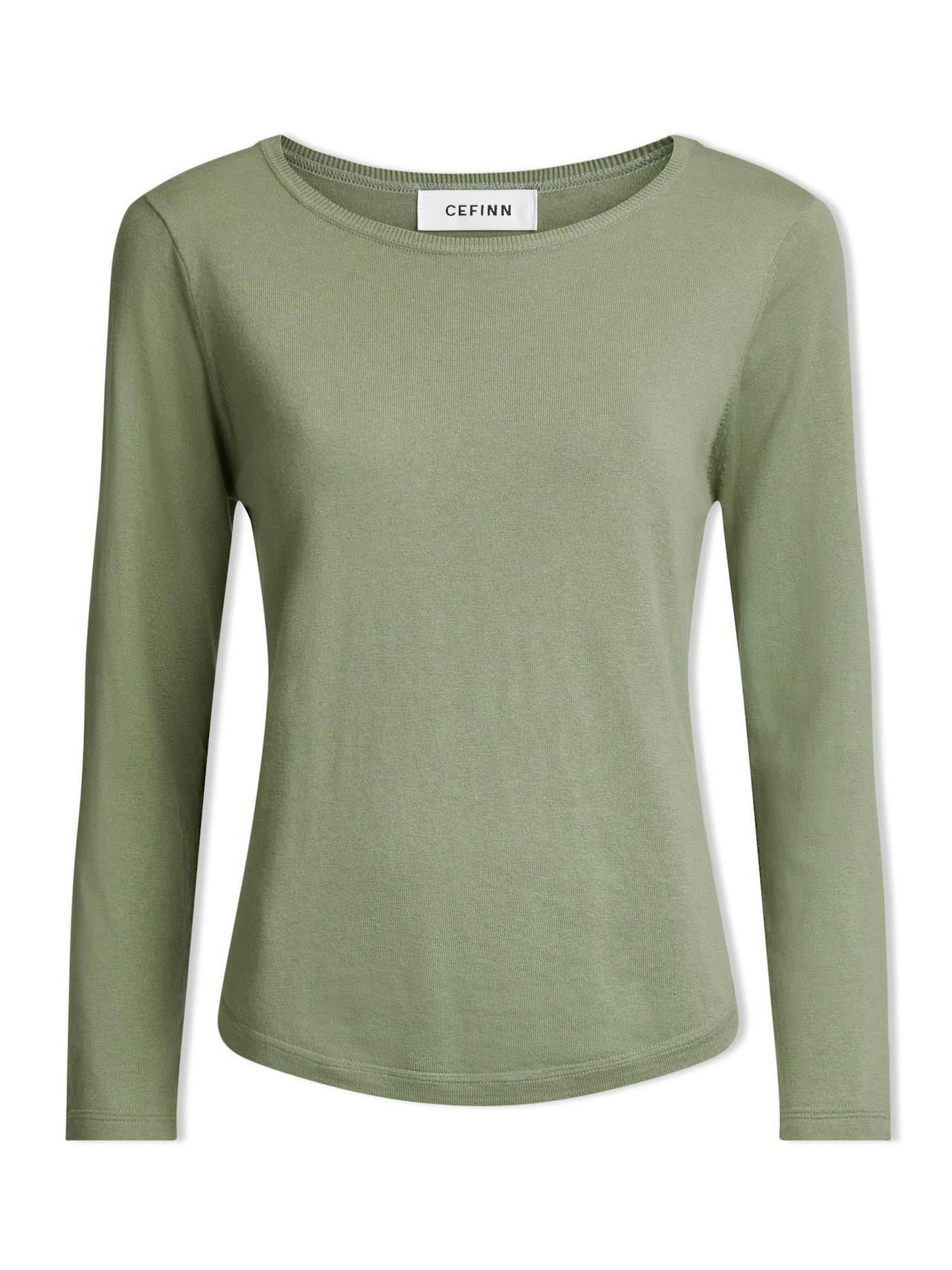 Sage green Maia cotton silk blend t-shirt