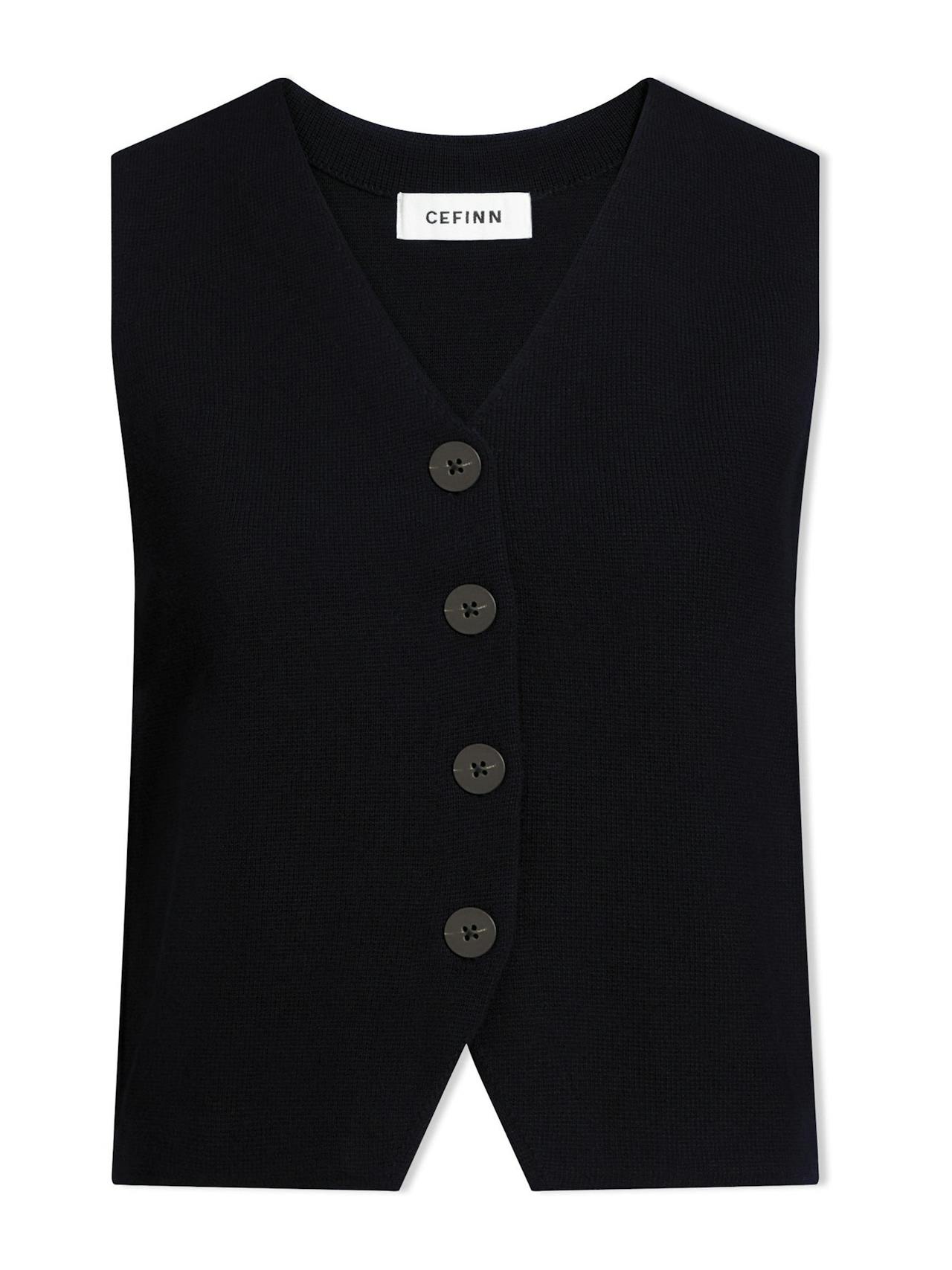 Black Wynne cotton blend waistcoat