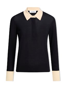 Black cream colour block Josie silk blend jumper Knit Cefinn    - Collagerie