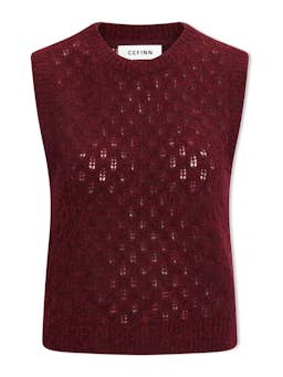 Burgundy Jeanette alpaca sleeveless jumper Knit Cefinn    - Collagerie