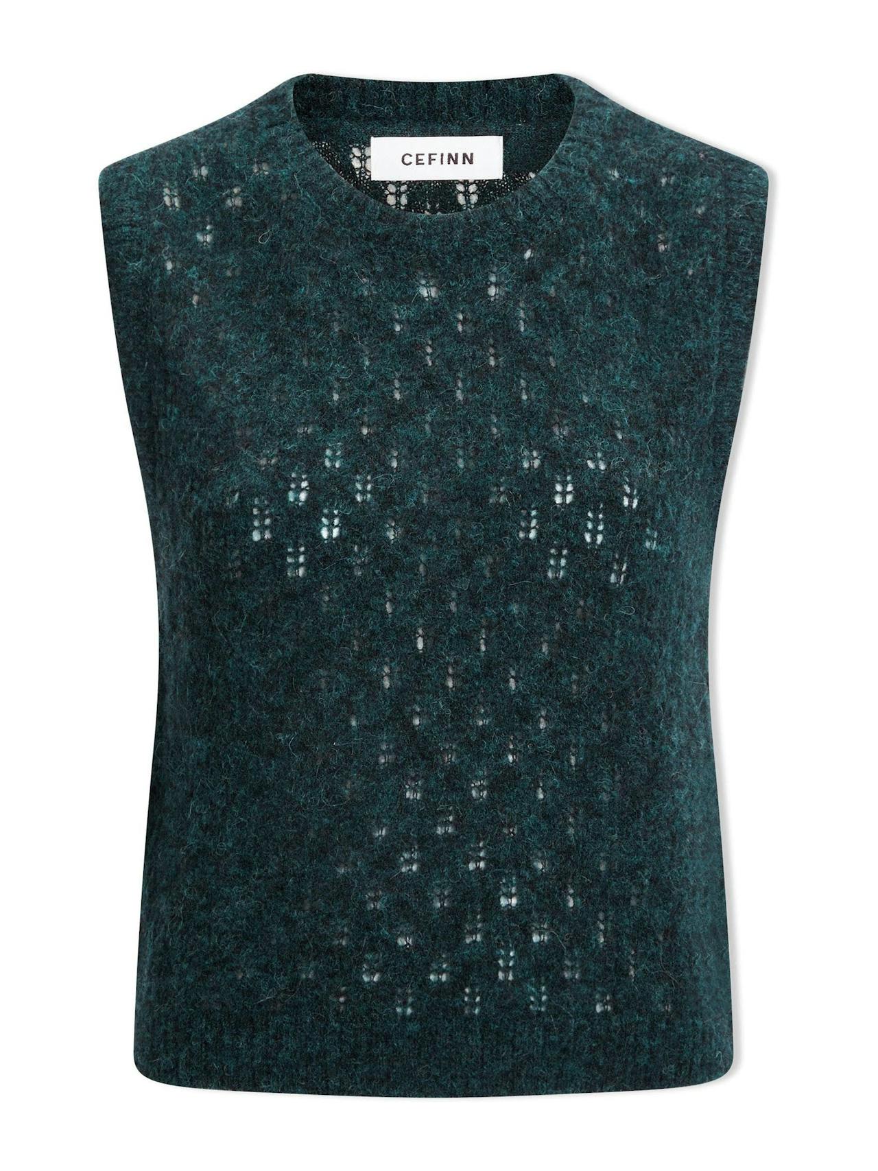 Dark green Jeanette alpaca sleeveless jumper