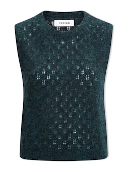 Dark green Jeanette alpaca sleeveless jumper Knit Cefinn    - Collagerie