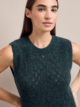 Dark green Jeanette alpaca sleeveless jumper Knit Cefinn    - Collagerie