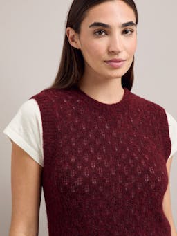 Burgundy Jeanette alpaca sleeveless jumper Knit Cefinn    - Collagerie