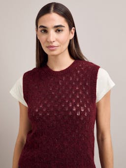 Burgundy Jeanette alpaca sleeveless jumper Knit Cefinn    - Collagerie