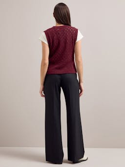 Burgundy Jeanette alpaca sleeveless jumper Knit Cefinn    - Collagerie