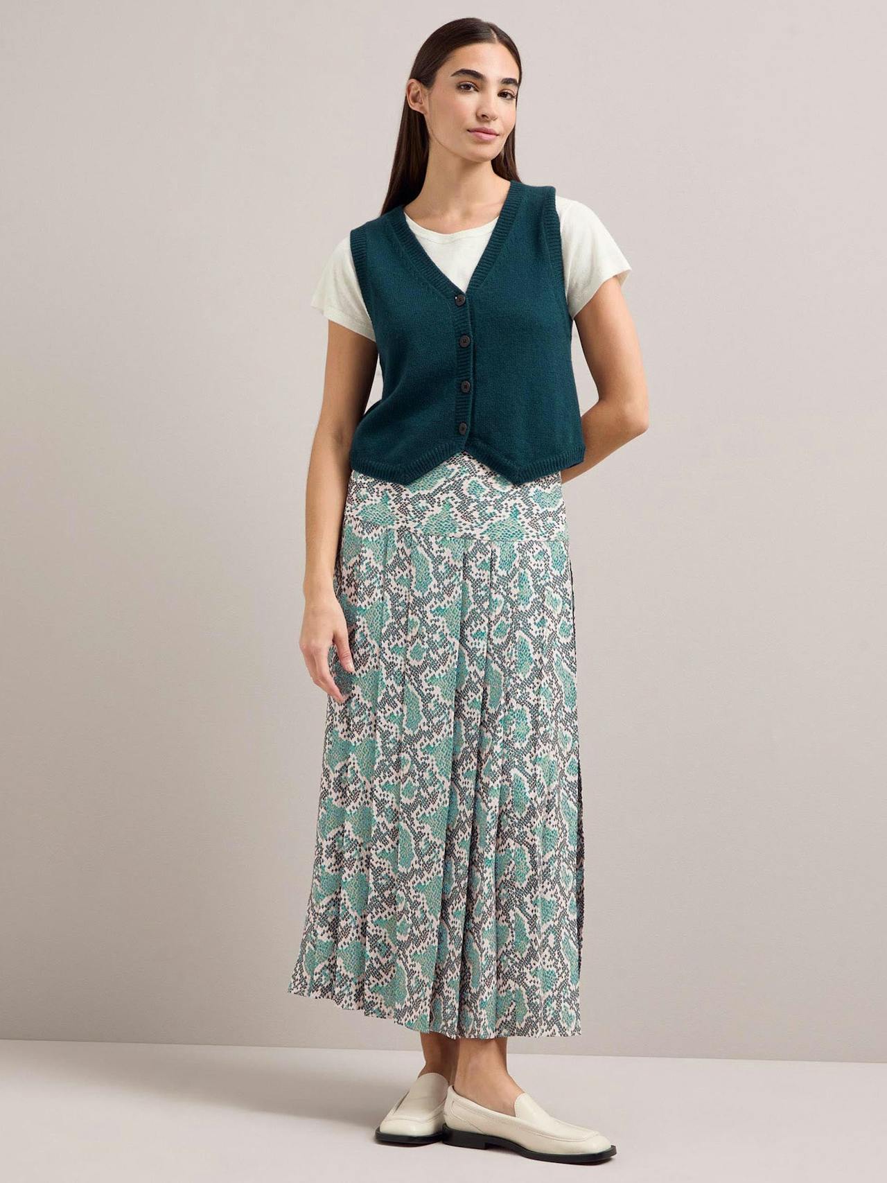 Green snakeskin print Sienna maxi skirt Skirt Cefinn    - Collagerie