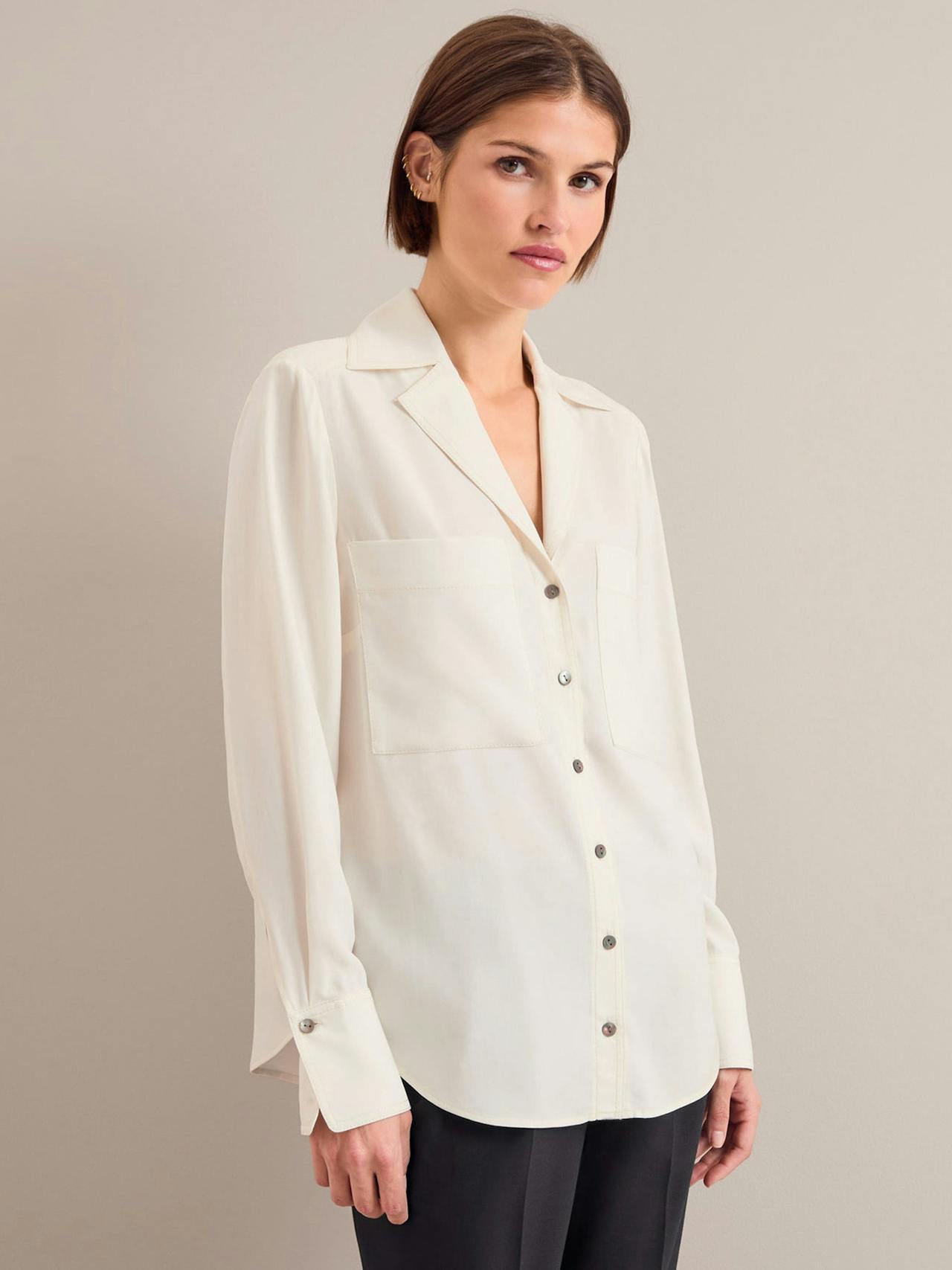 Cream Spencer silk shirt Shirt Cefinn    - Collagerie