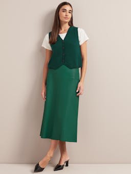 Dark green Tiana leather midi skirt Skirt Cefinn    - Collagerie