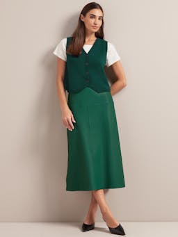 Dark green Tiana leather midi skirt Skirt Cefinn    - Collagerie