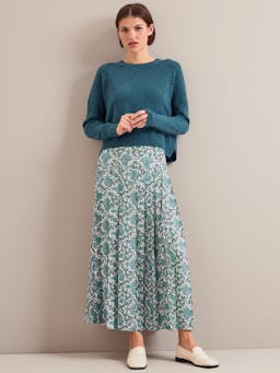 Green snakeskin print Sienna maxi skirt Skirt Cefinn    - Collagerie