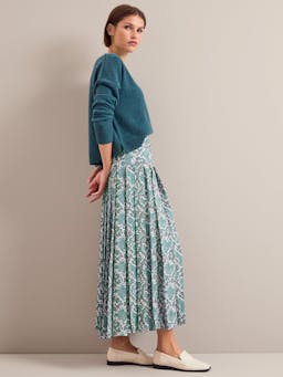 Green snakeskin print Sienna maxi skirt Skirt Cefinn    - Collagerie