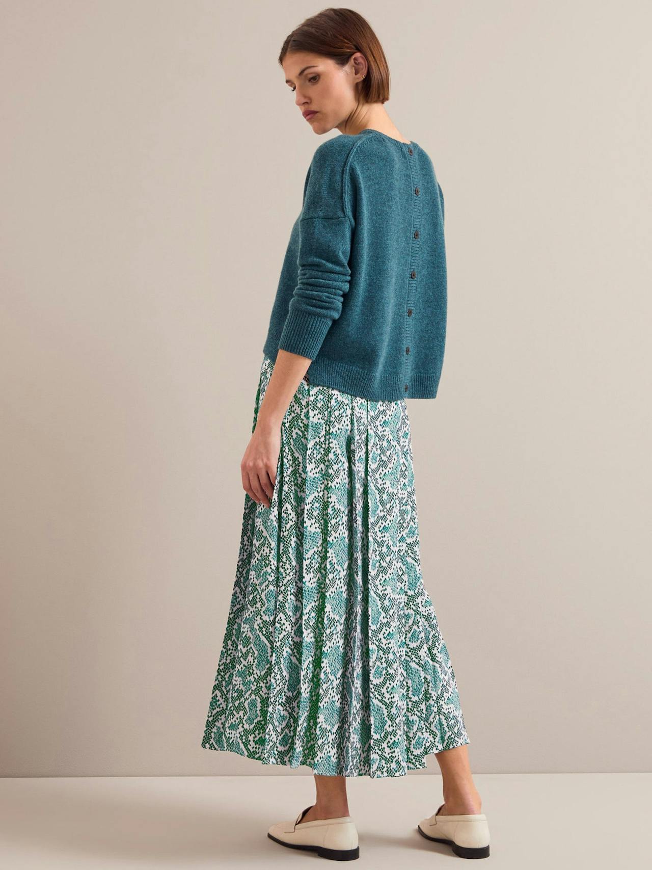 Green snakeskin print Sienna maxi skirt Skirt Cefinn    - Collagerie