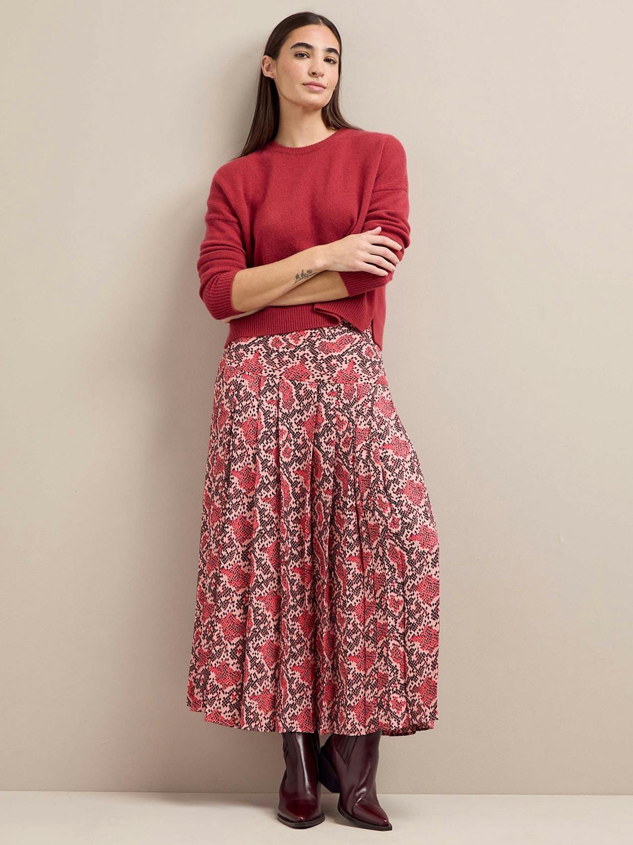 Pink snakeskin print Sienna maxi skirt Skirt Cefinn    - Collagerie