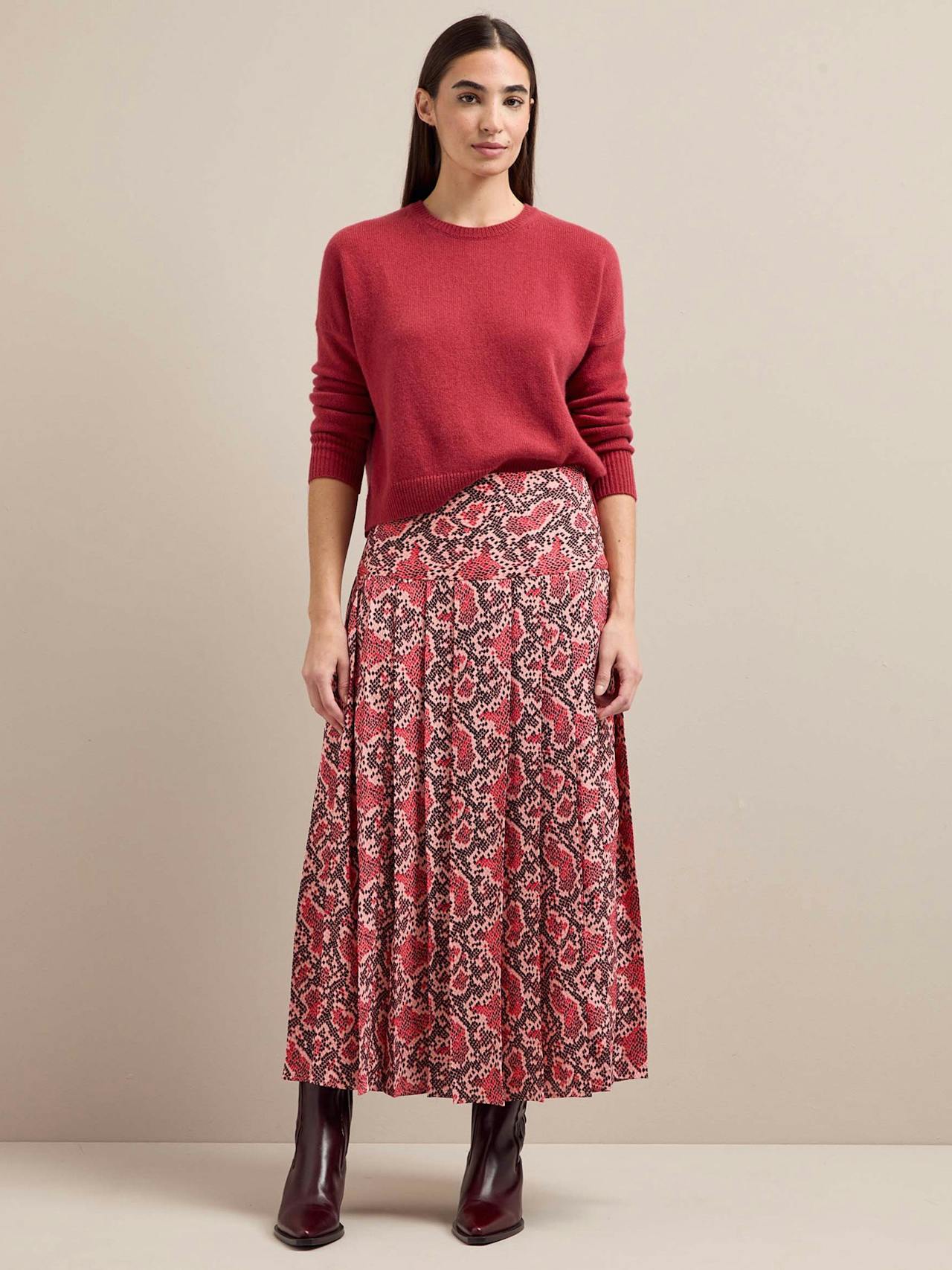 Pink snakeskin print Sienna maxi skirt Skirt Cefinn    - Collagerie