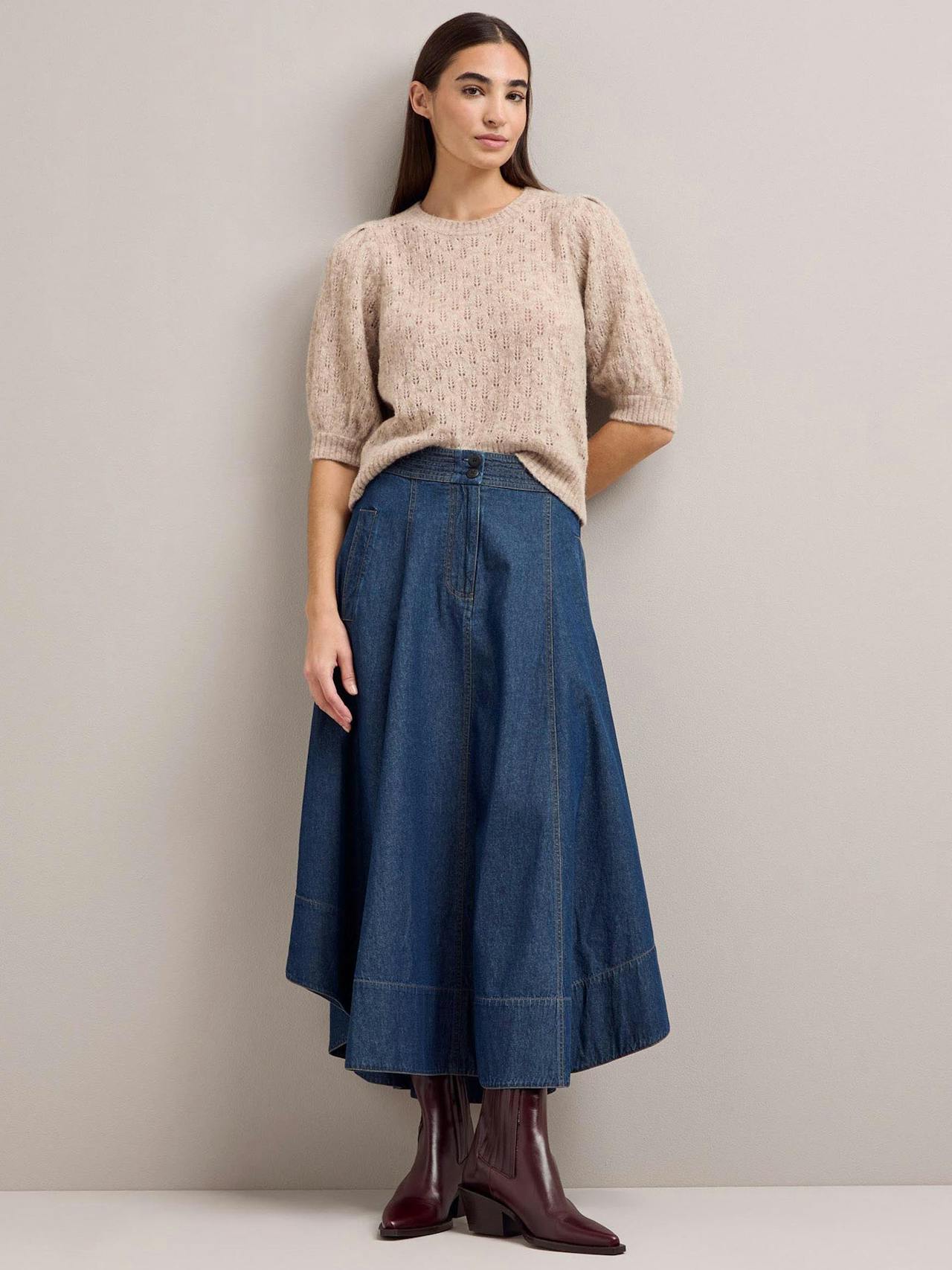 Dark blue Salomi denim maxi skirt Skirt Cefinn    - Collagerie