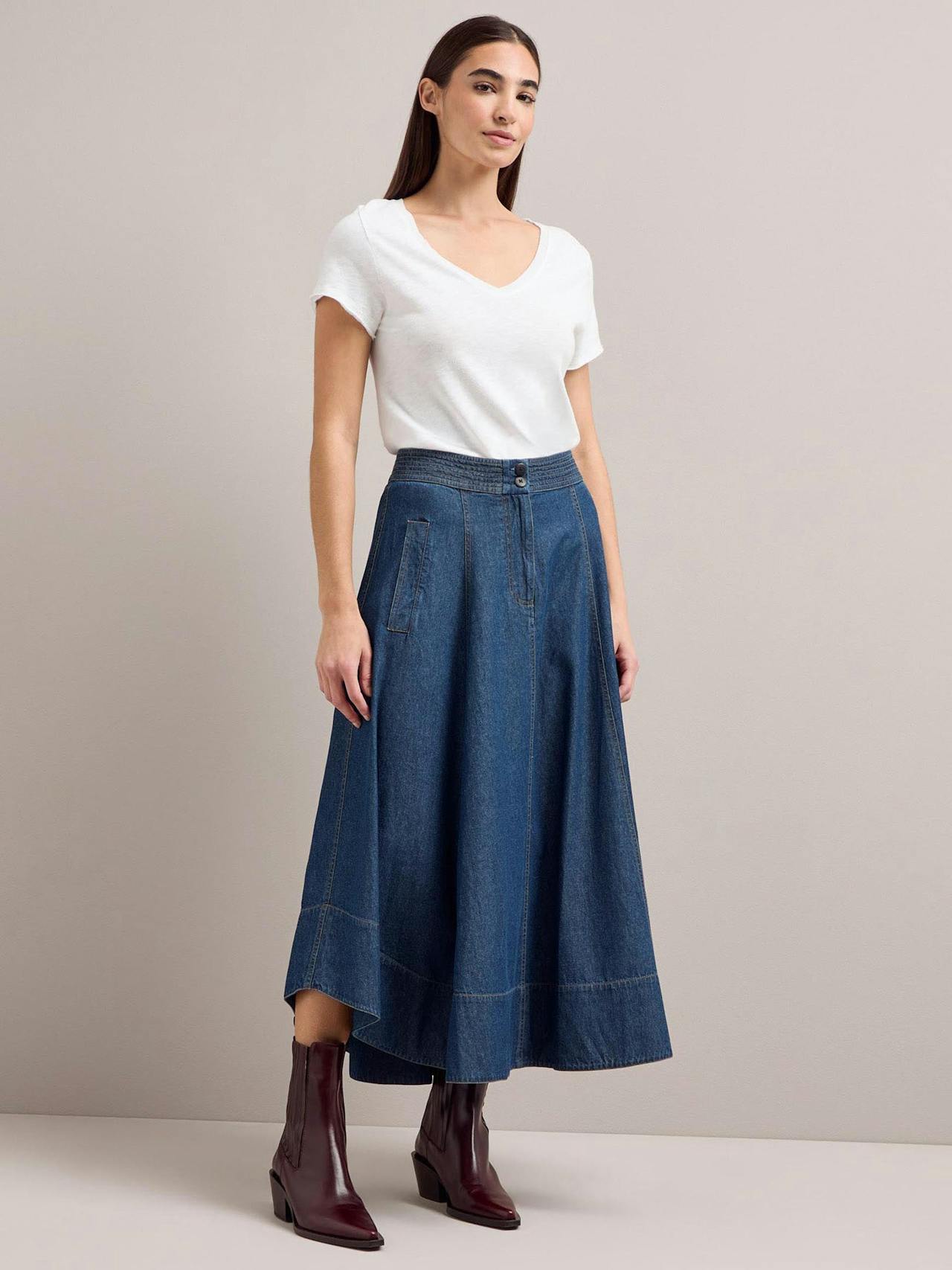 Dark blue Salomi denim maxi skirt Skirt Cefinn    - Collagerie