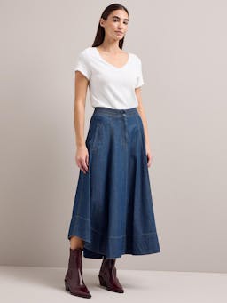 Dark blue Salomi denim maxi skirt Skirt Cefinn    - Collagerie