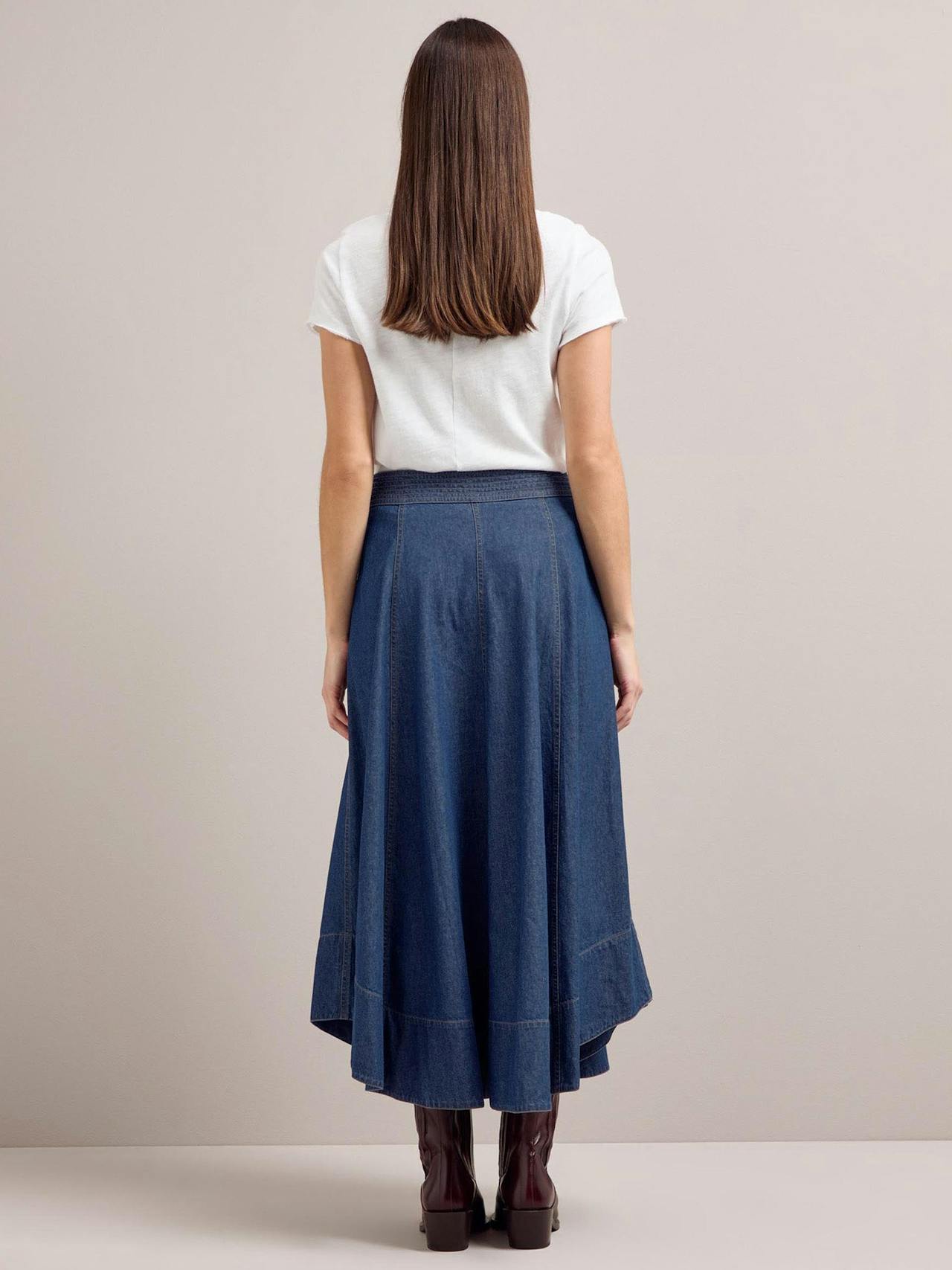 Dark blue Salomi denim maxi skirt Skirt Cefinn    - Collagerie