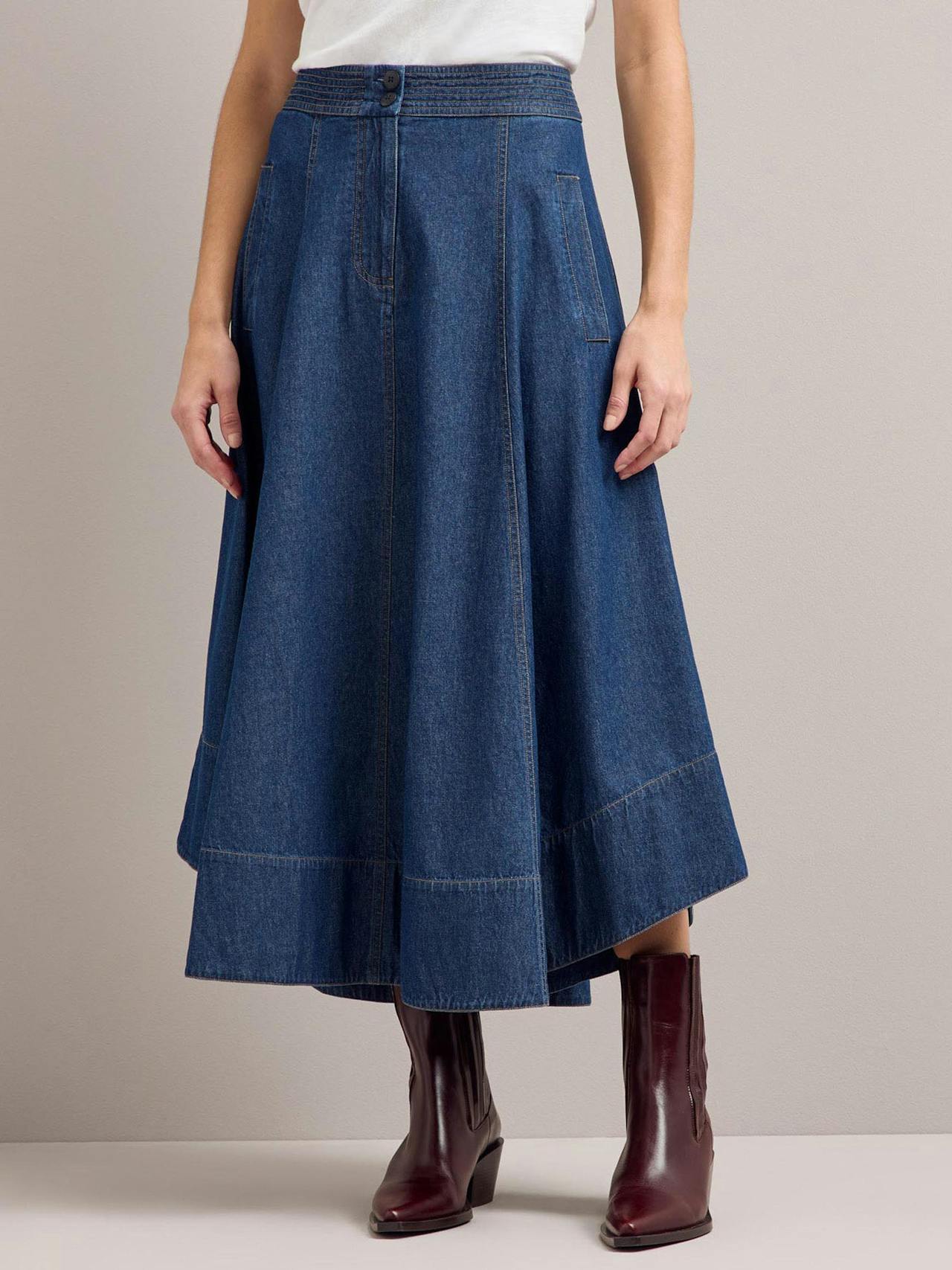 Dark blue Salomi denim maxi skirt Skirt Cefinn    - Collagerie