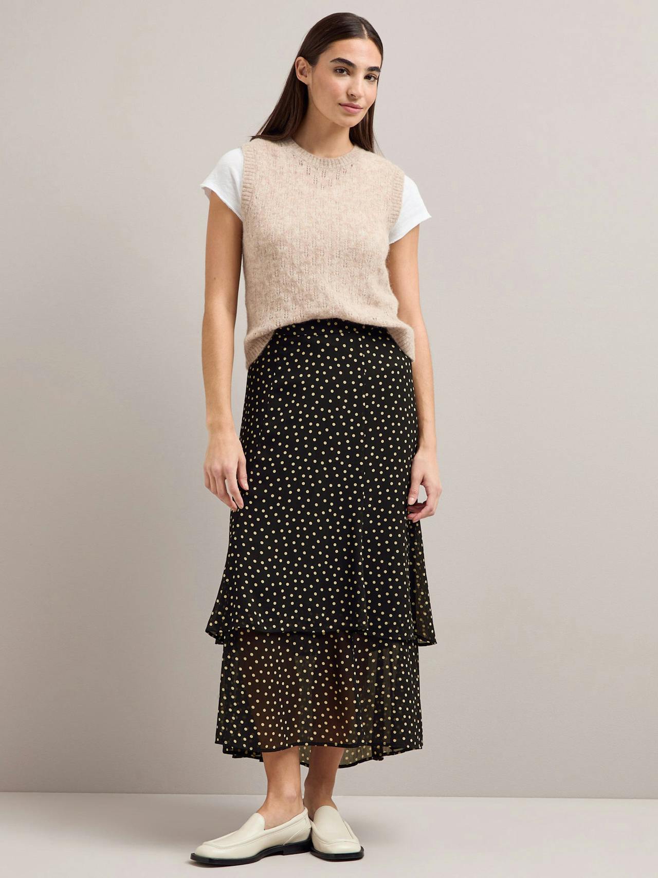 Black cream polka dot Lotta maxi skirt Skirt Cefinn    - Collagerie