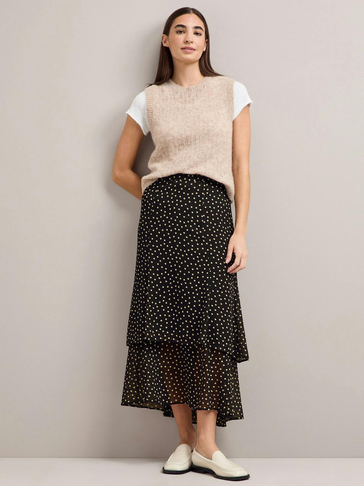 Black cream polka dot Lotta maxi skirt Skirt Cefinn    - Collagerie