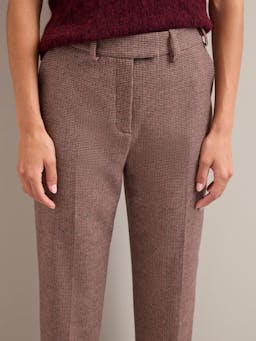 Red black Tatum houndstooth wool tapered trousers Trouser Cefinn    - Collagerie