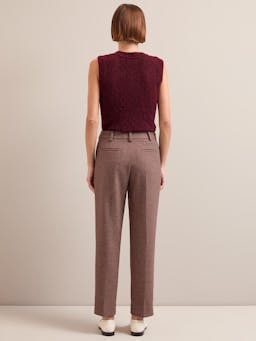 Red black Tatum houndstooth wool tapered trousers Trouser Cefinn    - Collagerie