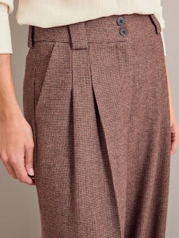 Red black Margot houndstooth wool wide leg trousers Trouser Cefinn    - Collagerie