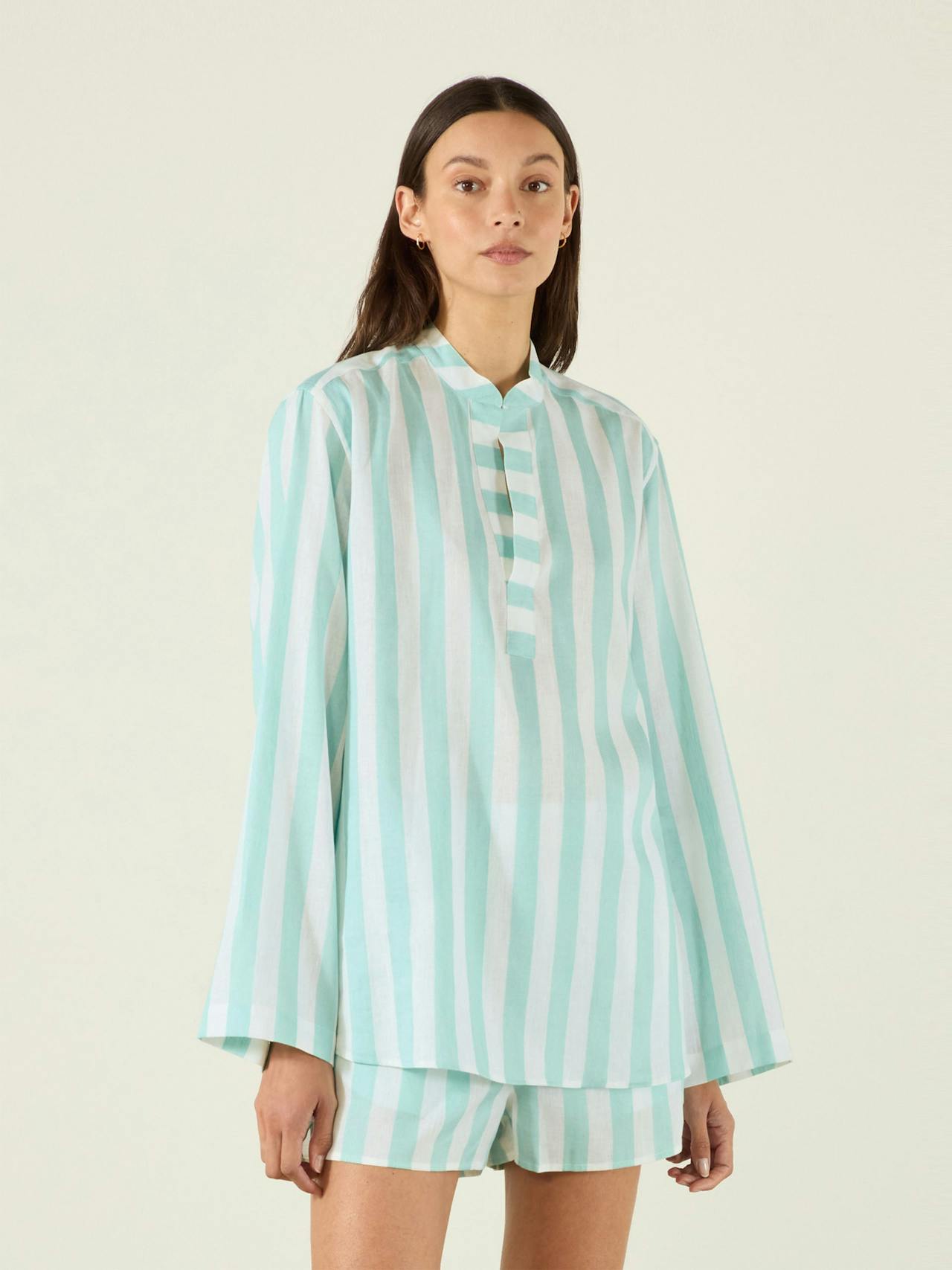 Ada: Weave, Mint stripe shirt Shirts With Nothing Underneath    - Collagerie