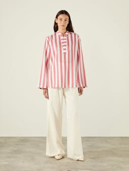 Ada: Weave, Strawberry stripe shirt Shirts With Nothing Underneath    - Collagerie