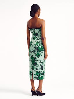 Green bouquet printed taffeta faille Adalina dress Clothing Emilia Wickstead    - Collagerie