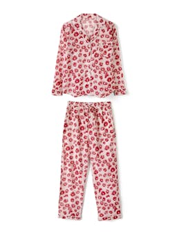 Long pyjama set chamomile print pink/red Long Pyjama Set Desmond & Dempsey    - Collagerie