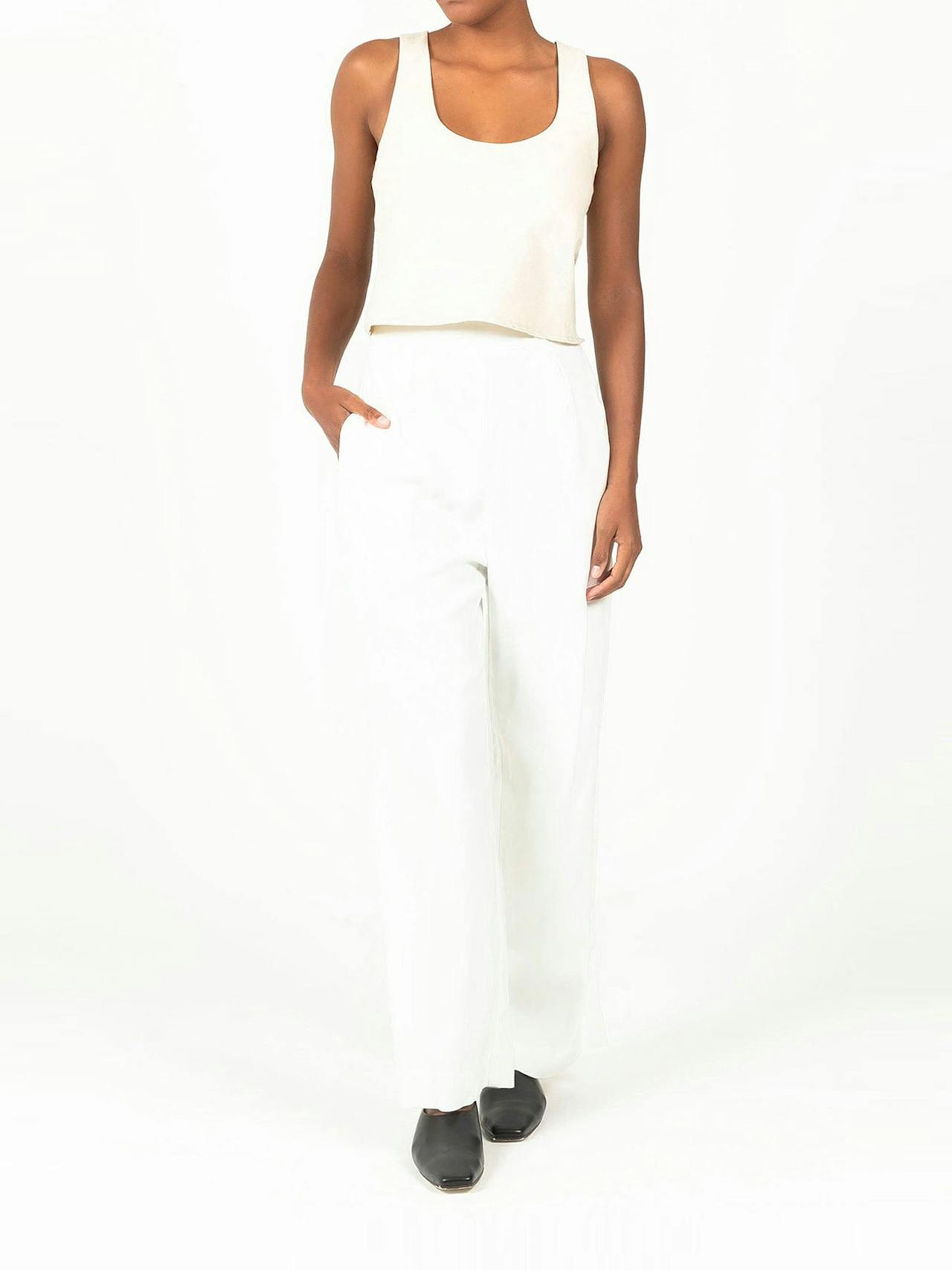 Wide leg pant in stretch twill Pants Anemos    - Collagerie