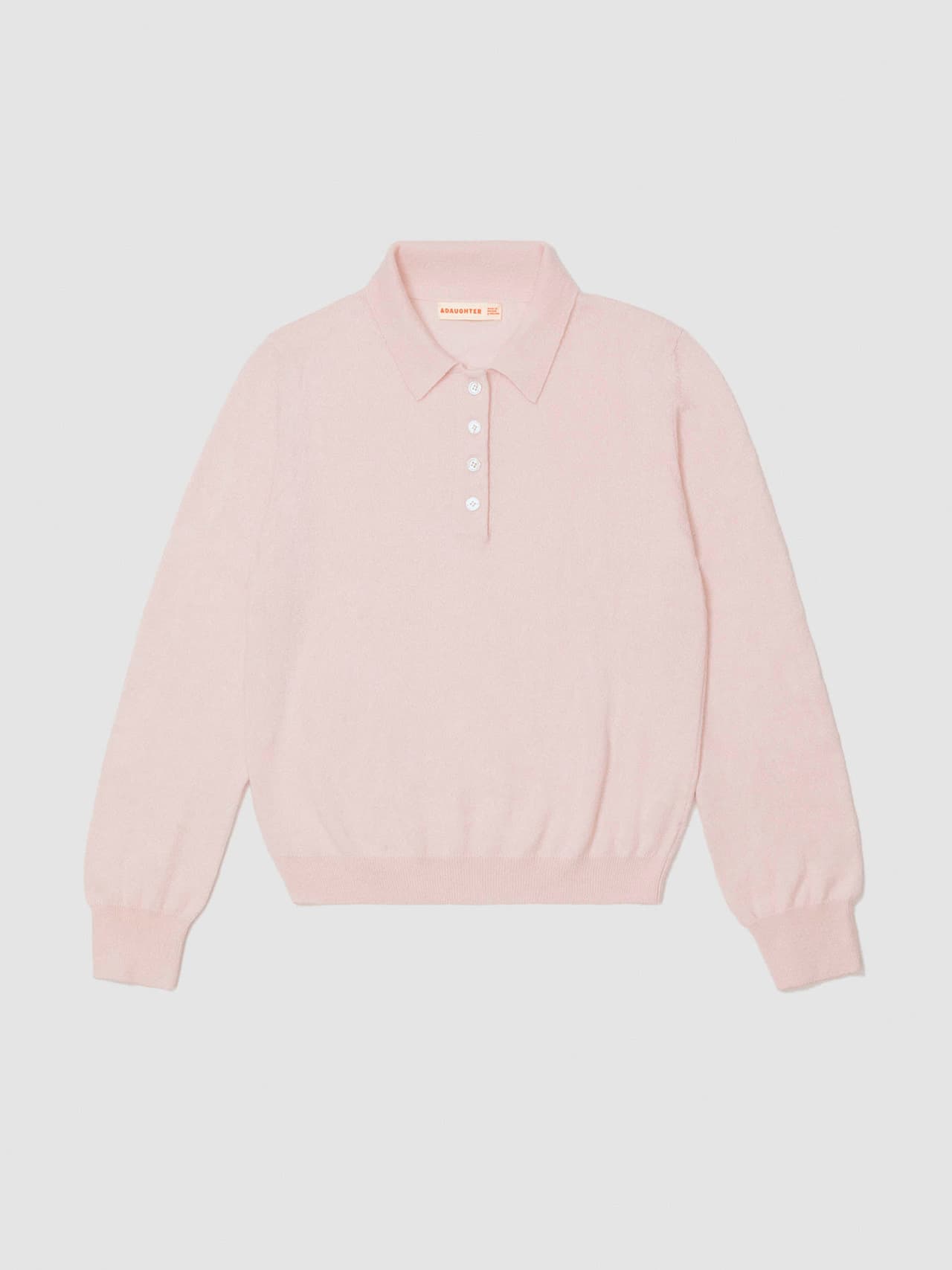 Dusty pink Aoife cashmere polo shirt