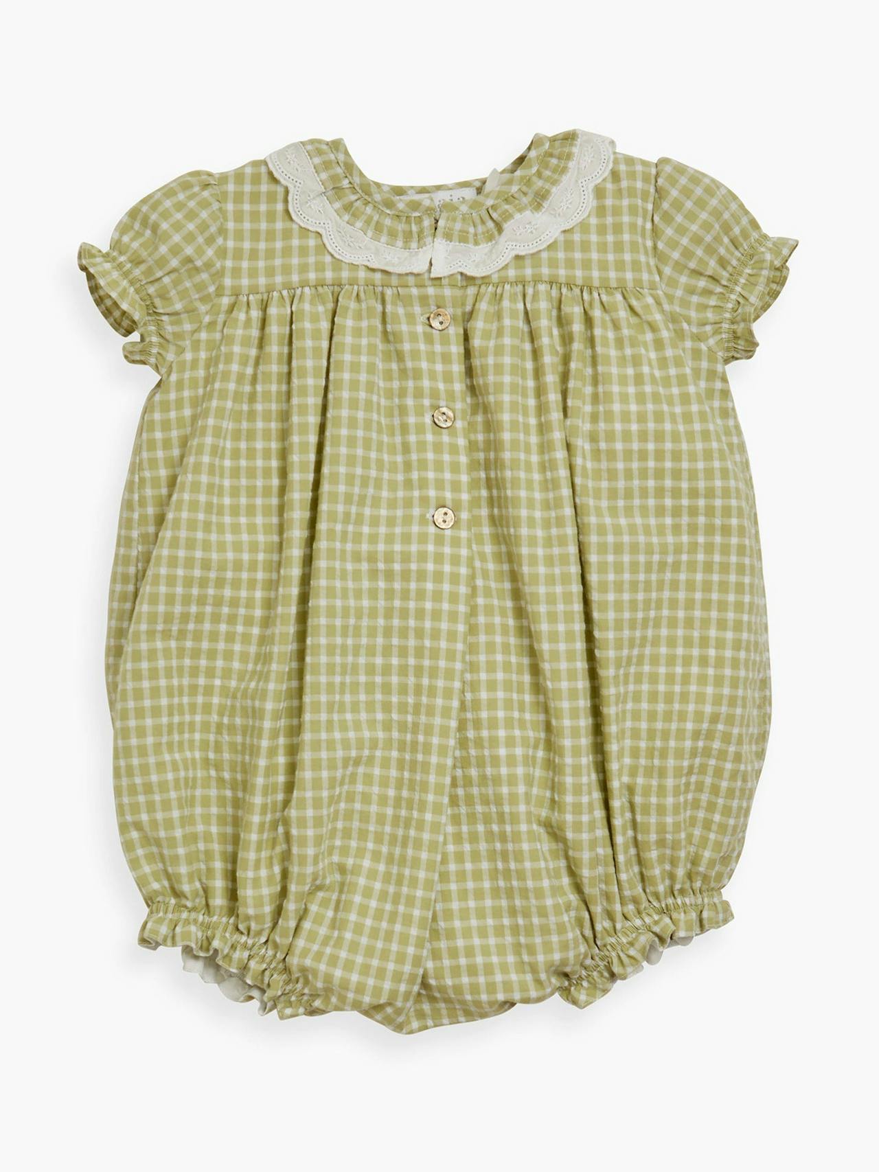 Sage green check Arabelle romper