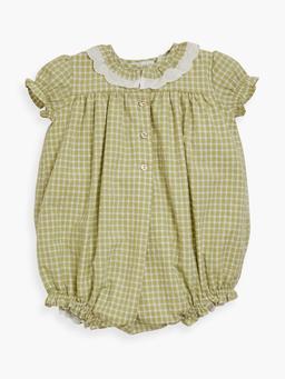 Sage green check Arabelle romper baby girl sets & rompers Amaia    - Collagerie