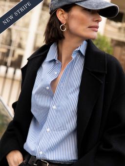 The inverted pinstripe fine poplin Boyfriend shirt Clothing With Nothing Underneath    - Collagerie