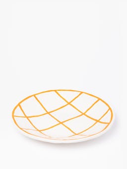 Orange check ceramic plate Ceramics Hadeda    - Collagerie