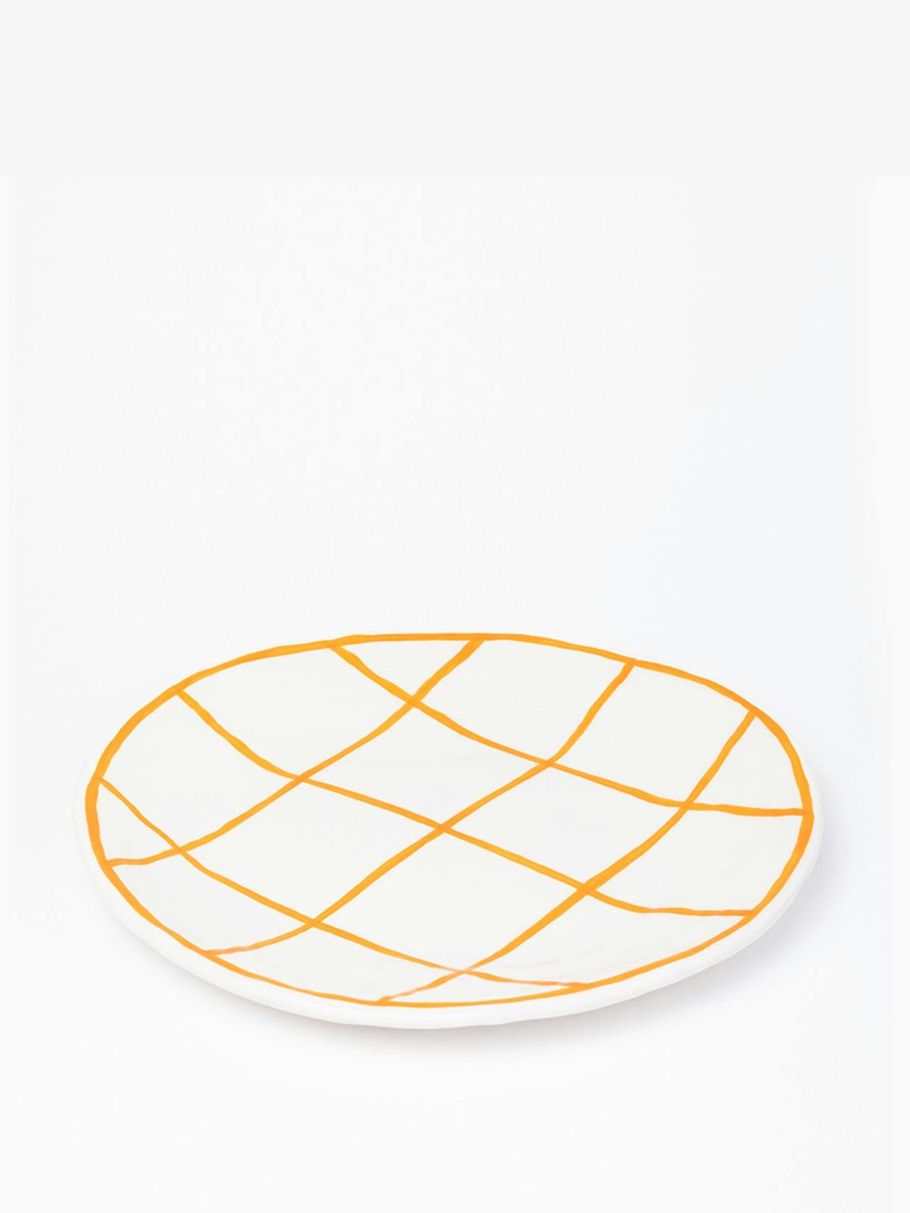 Orange check ceramic plate Ceramics Hadeda    - Collagerie