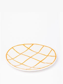 Orange check ceramic plate Ceramics Hadeda    - Collagerie