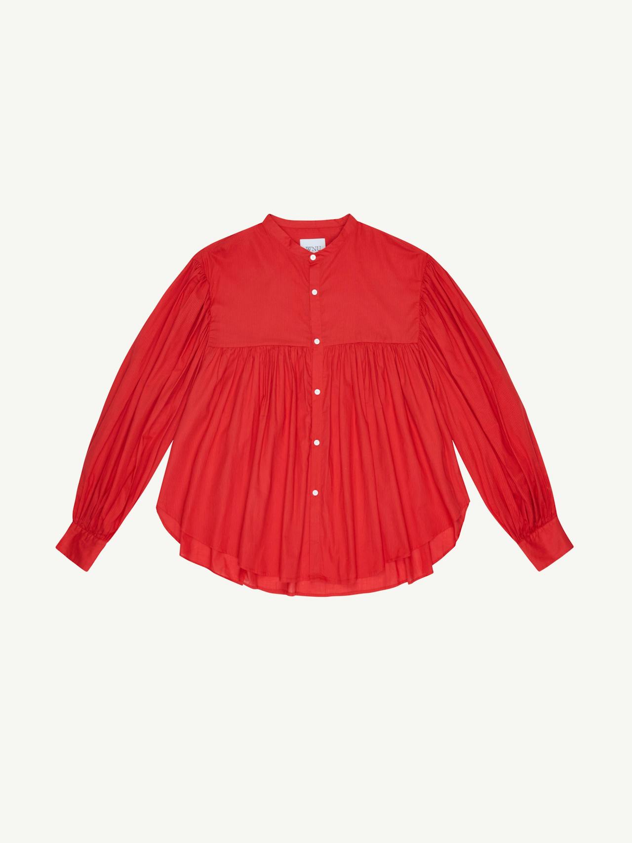 The Daphne shirt in cotton voile, red