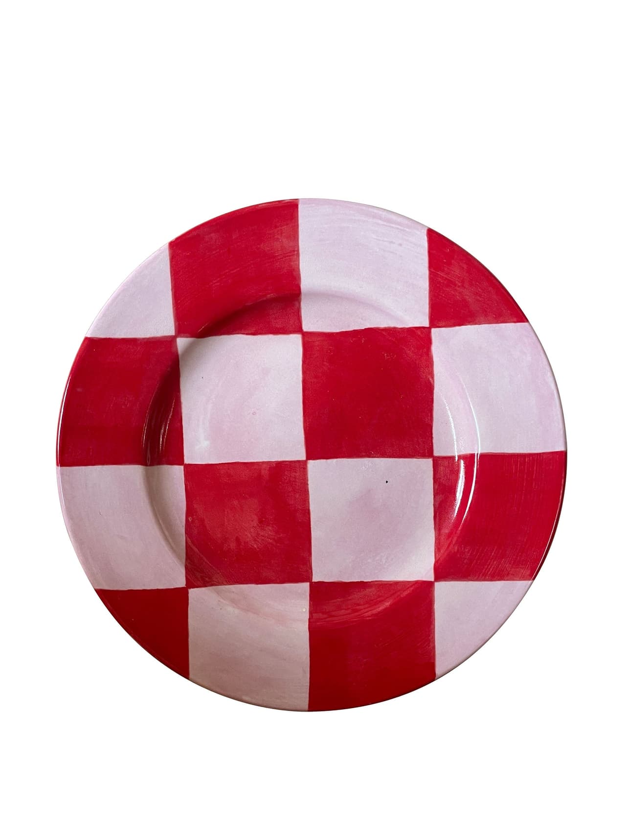 Big checkmate plate, red and pink